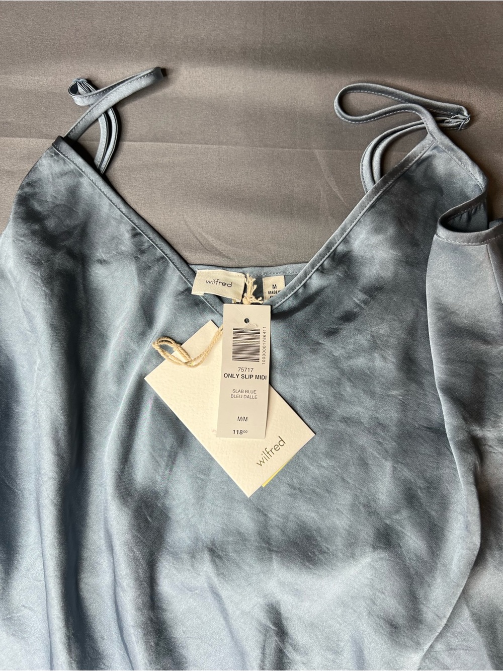 Wilfred Slip Midi Dress | NWT | Size Medium | Slab Blue | Aritzia